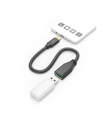 Hama OTG, USB 3.0 A, USB-C, 15CM, czarny Hama | kabel przejściowy | OTG | USB 3.0 A | USB-C | 15CM | czarny nr 1