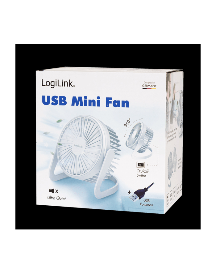 LogiLink UA0402 USB biały LogiLink mini wiatraczek USB, 12.7 cm, zasilany przez port USB główny