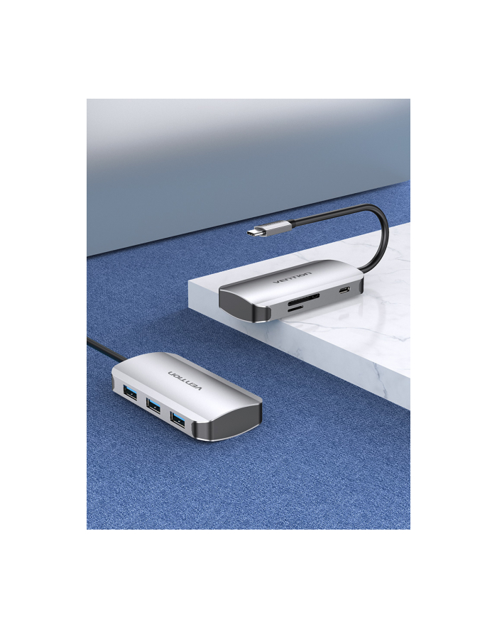 Vention Stacja Dokująca Usb C Na 3X Usb3.0 Sd Tf Pd 0 15M Tnhhb (56682) główny