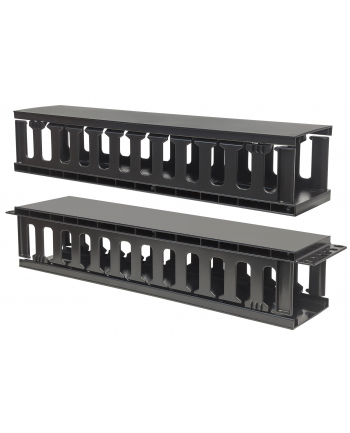 Techly Organizer kabli 2U do szaf rack 19 z pokrywą, czarny (ICASECABLEFR2)