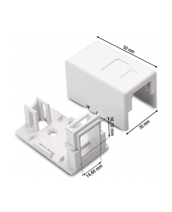 Techly 366327 Obudowa natynkowa na 1 moduł Keystone RJ45 lub RJ11/12