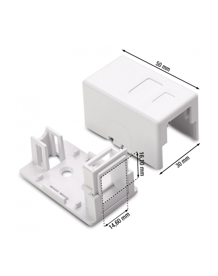 Techly 366327 Obudowa natynkowa na 1 moduł Keystone RJ45 lub RJ11/12 główny
