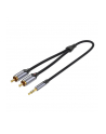 Vention BCNBD 2 x RCA (Cinch) do miniJack 3.5mm, 0.5m w oplocie (czarny) - nr 1