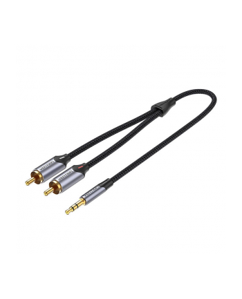 Vention BCNBD 2 x RCA (Cinch) do miniJack 3.5mm, 0.5m w oplocie (czarny) nr 1