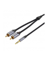 Vention BCNBG 2 x RCA (Cinch) do miniJack 3.5mm, 1.5m w oplocie (czarny) - nr 1