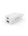 Hama ładowarka sieciowa mini GaN 45W PD/QC 1x USB-C, 1x USB-A biała ładowarka sieciowa | USB-C/USB-A | Power Delivery/Quick Charge | 45W | biała - nr 3