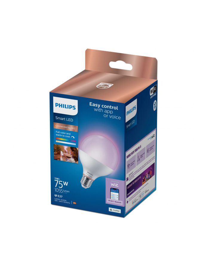 Philips Smart LED E27 G95 11 W (75 W), RGBW (929003604721) główny