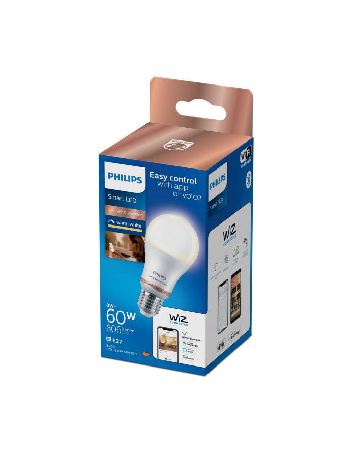 Philips Smart LED Żarówka E27 A60 8 W (60 W), regulowana jasność (929002450221) główny