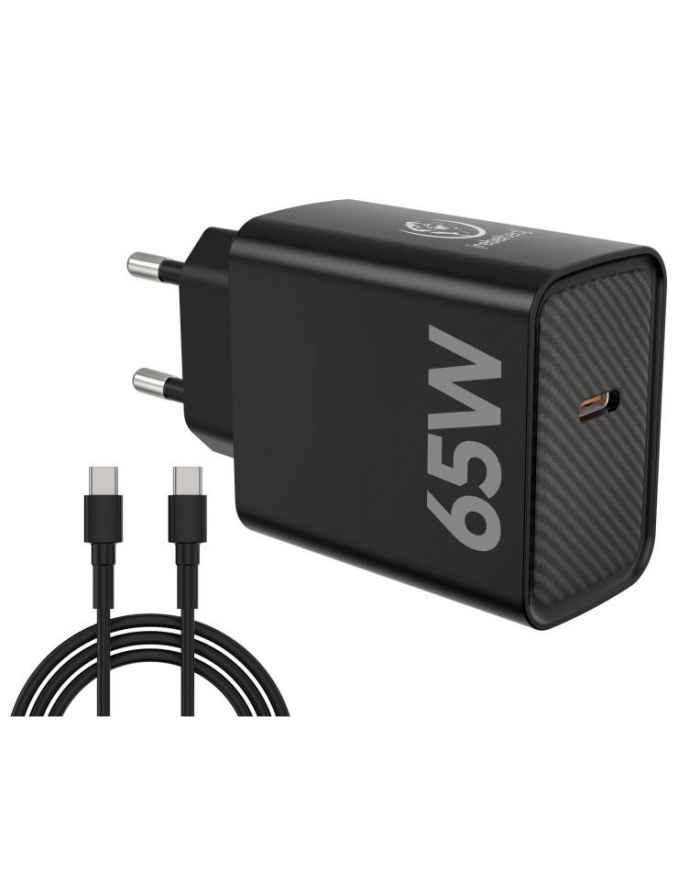 rebeltec Zasilacz PD65W USB-C uniwersalny do notebooków, smartfonów, tabletów, power banków oraz innych urządzeń z gniazdem zasilającym USB-C główny