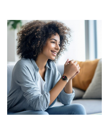 Hama Smartwatch 8900, GPS, AMOLED 1.3, złota koperta, beżowy pasek silikonowy (178613) nr 1