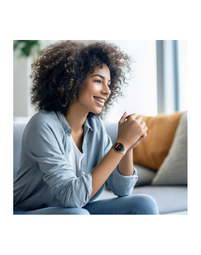 Hama Smartwatch 8900, GPS, AMOLED 1.3, złota koperta, beżowy pasek silikonowy (178613) główny