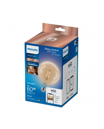 Philips Smart LED Żarówka filament przezroczysta E27 G125 7 W (60 W), zimna - ciepła biel (929003017821) nr 1