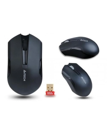 A4Tech G3-200N-1 czarna mysz bezprzewodowa 2,4 GHz | V-Track | 1200 dpi | 3 przyciski | zasięg 15m