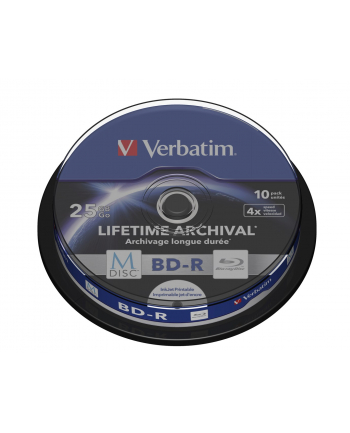 BD-R Verbatim M-DISC Print c.10 szt BD-R, 25GB, 4x, technologia M-DISC, opakowanie cake 10szt nr 1