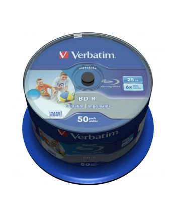 BD-R Verbatim 25GB Printable Datalife 50szt BD-R, 25GB, 6x, Datalife SL, do nadruku atramentowego, cake 50szt nr 2