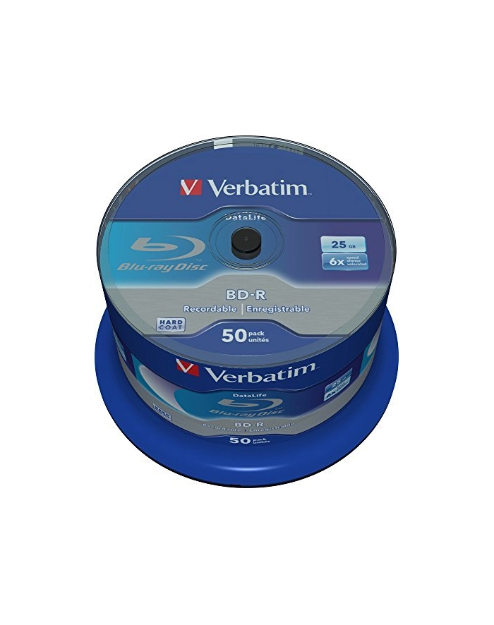 BD-R Verbatim 25GB 50szt BD-R, 25GB, 6x, SL Datalife , opakowanie cake 50 szt główny