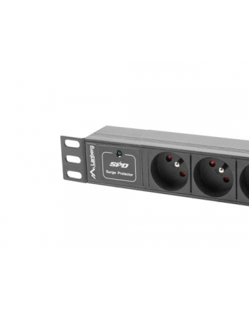 Lanberg listwa zasilająca PDU 3 gniazda 2.0m Listwa zabezpieczająca Lanberg Rack PDU 10'' 3 gniazda PL 2.0m 1U 10A czarna C14 nr 1