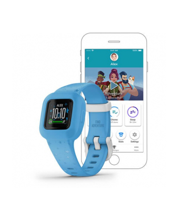 Garmin Vivofit Junior 3 Niebieskie gwiazdy Komunikacja: Bluetooth | Wyświetlacz: 0,78'' | Wodoszczelność 5 ATM nr 1