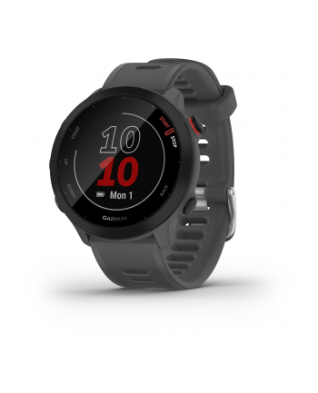 Garmin Forerunner 55 grafitowy Komunikacja: Bluetooth | Wyświetlacz: 1,04'' | Pulsometr | GPS | Wodoszczelność 5 ATM