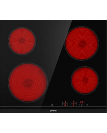 Gorenje ECT641BCSC Ilość pól grzewczych: 4 | Wykończenie: szlif przedni | Kolor: czarny | Sterowanie: panel dotykowy | Wymiary (W/S/G) cm: 5,4/60/52 nr 1