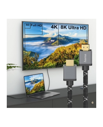 Hama HDMI 2.1 8K 2m, Premium, Ultra High Speed kabel | HDMI | 2.1 | 8K | 2m | Premium | Ultra High Speed nr 1