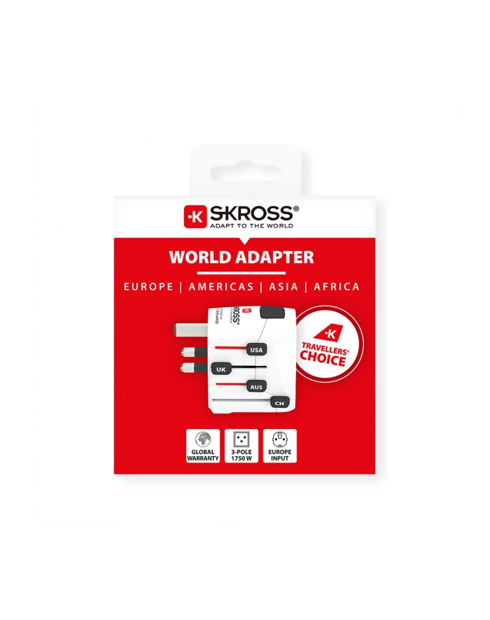 Skross Podróżny PRO 6 w 1 adapter uniwersalny Skross PRO typ Polska - świat wtyczki z uziemieniem i bez główny