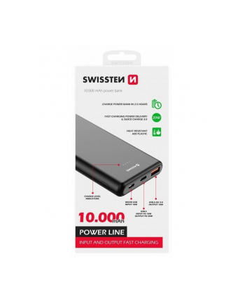 Swissten Power Bank 10000 mAh 20W Power Delivery czarna