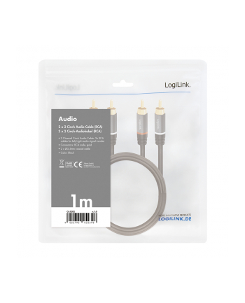 LogiLink RCA 1.0m kabel 2x RCA M na 2x RCA M LogiLink 1.0m