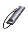 Baseus 6w1Metal Gleam Series, USB-C do 3x USB 3.0 + HDMI + USB-C PD + Ethernet RJ45 - nr 16