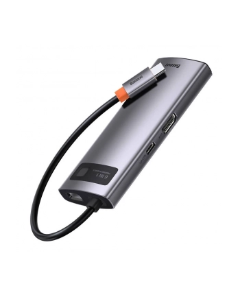 Baseus 6w1Metal Gleam Series, USB-C do 3x USB 3.0 + HDMI + USB-C PD + Ethernet RJ45