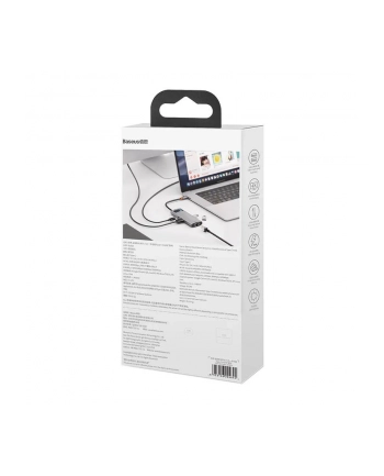 Baseus 6w1Metal Gleam Series, USB-C do 3x USB 3.0 + HDMI + USB-C PD + Ethernet RJ45