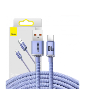 Baseus USB-A - USB-C Crystal Shine, 100W, 2m (fioletowy)
