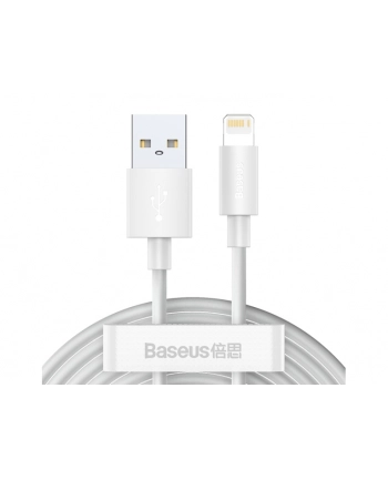 Baseus Simple Wisdom USB do Lightning, 2.4A, 1.5m (biały) 2szt.