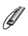 Baseus 6w1Metal Gleam Series, USB-C do 3x USB 3.0 + HDMI + USB-C PD + Ethernet RJ45 - nr 7