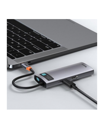 Baseus 6w1Metal Gleam Series, USB-C do 3x USB 3.0 + HDMI + USB-C PD + Ethernet RJ45 nr 1