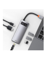 Baseus 6w1Metal Gleam Series, USB-C do 3x USB 3.0 + HDMI + USB-C PD + Ethernet RJ45 - nr 9