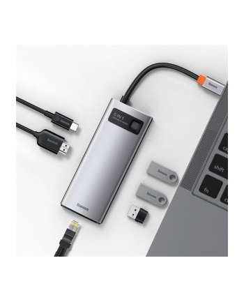 Baseus 6w1Metal Gleam Series, USB-C do 3x USB 3.0 + HDMI + USB-C PD + Ethernet RJ45 nr 2