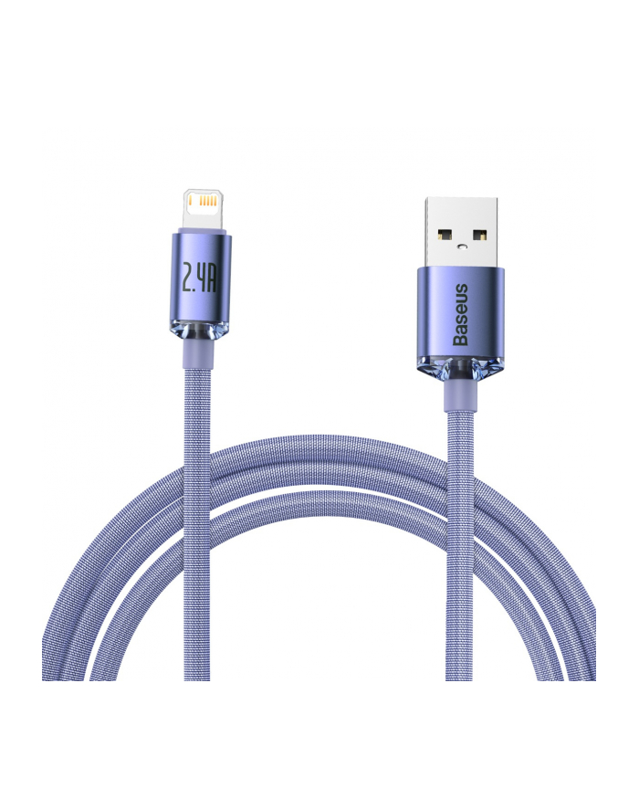 USB do Lightning Baseus Crystal Shine, 2.4A, 2m (fioletowy) główny