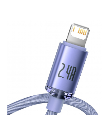 USB do Lightning Baseus Crystal Shine, 2.4A, 2m (fioletowy)