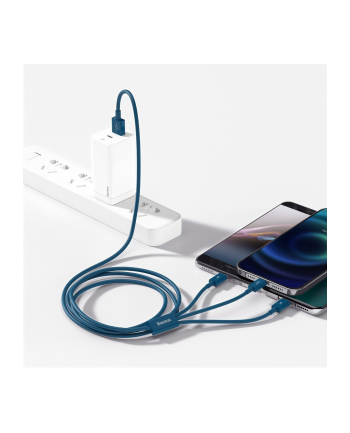 Baseus Superior Series USB 3w1, USB do micro USB / USB-C / Lightning, 3.5A, 1.2m (niebieski) nr 2