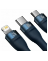 Baseus Flash Series USB 3w1, USB-C + micro USB + Lightning, 100W, 1.2m (niebieski) - nr 10