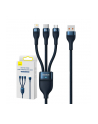 Baseus Flash Series USB 3w1, USB-C + micro USB + Lightning, 100W, 1.2m (niebieski) - nr 1