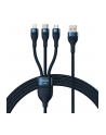 Baseus Flash Series USB 3w1, USB-C + micro USB + Lightning, 100W, 1.2m (niebieski) - nr 2