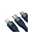 Baseus Flash Series USB 3w1, USB-C + micro USB + Lightning, 100W, 1.2m (niebieski) - nr 3