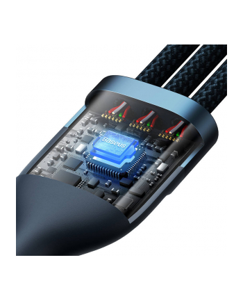 Baseus Flash Series USB 3w1, USB-C + micro USB + Lightning, 100W, 1.2m (niebieski)