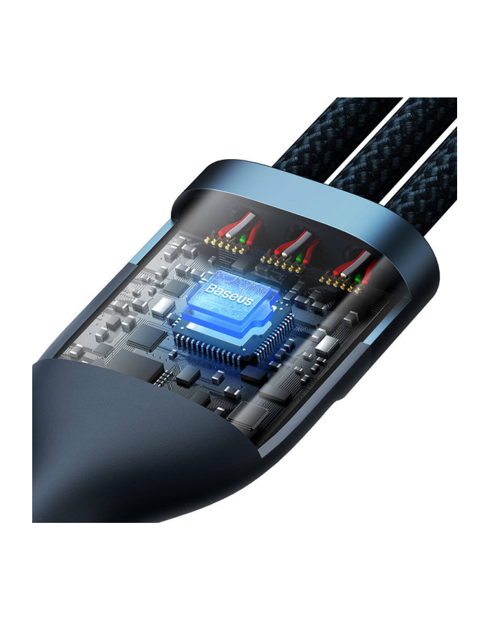 Baseus Flash Series USB 3w1, USB-C + micro USB + Lightning, 100W, 1.2m (niebieski) główny