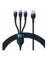 Baseus Flash Series USB 3w1, USB-C + micro USB + Lightning, 100W, 1.2m (niebieski) - nr 9