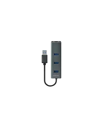 SAVIO AK-58 3-portowy HUB USB-A 3.1 GEN 1 z adapterem RJ-45 Gigabit Ethernet
