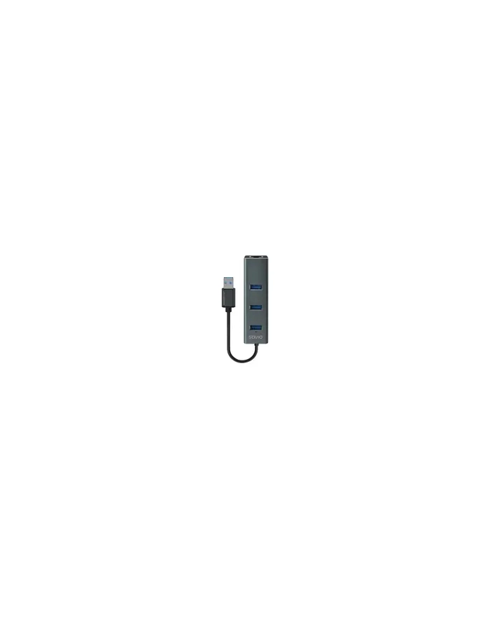 SAVIO AK-58 3-portowy HUB USB-A 3.1 GEN 1 z adapterem RJ-45 Gigabit Ethernet główny