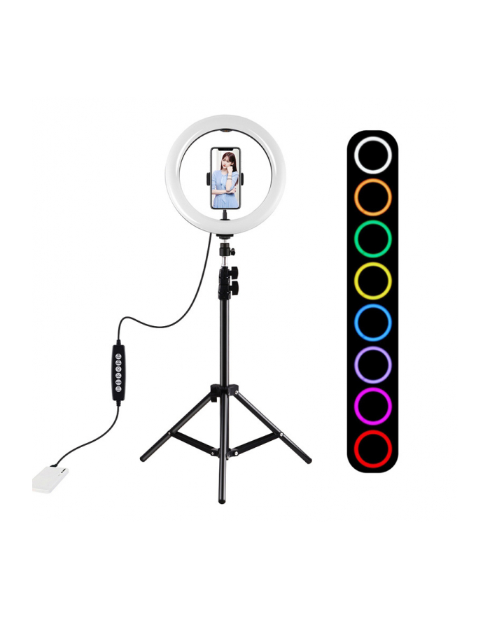 Puluz Statyw 1.1 m z oświetleniem RGBW LED 26cm vlog / stream / smartfon PKT3044 główny